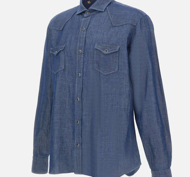Camicia in misto cotone e lino WSU02P2054251U 0001 BARBA 