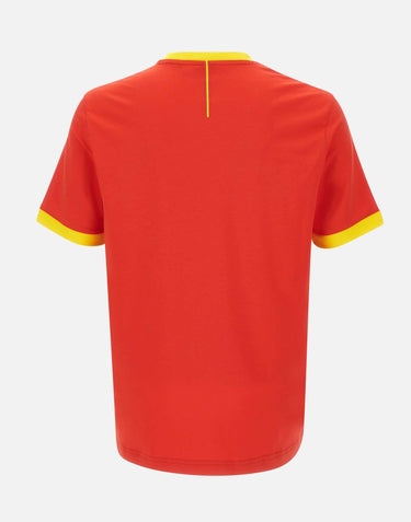 T-shirt in cotone elasticizzato con bandiera 50562134 648 BOSS 
