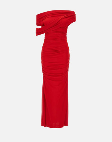 Abito monospalla con drappeggio 2A644A N0313 BLUMARINE 