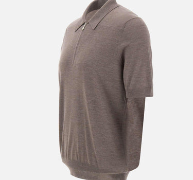 Polo in misto lana con zip 43166 16401170 GRAN SASSO 