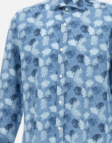 Camicia in cotone e lino LFU02P0147120U 0001 BARBA 