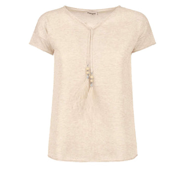 Maglia a maniche corte con dettaglio piume 154020 212 KANGRA 