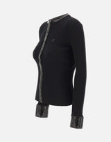"Vinil and Knit Cardigan" 326MGI056FI0001 BLACK COURREGES 