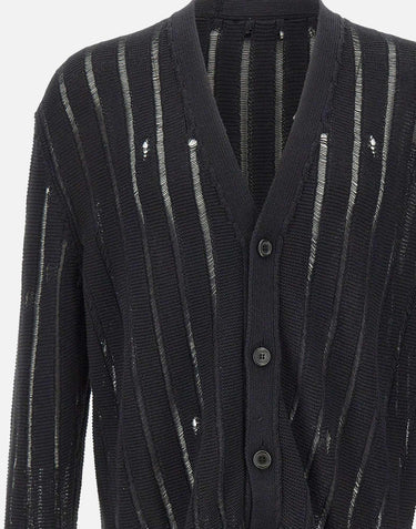Cardigan in maglia destroyed S6LAMACA051 110 LANEUS 