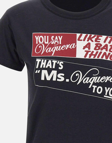 T-shirt in cotone stampata VAQ11T008 BLACK VAQUERA 