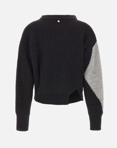 Maglione in lana con intarsi CF5400MA65N C3798 LIU-JO 