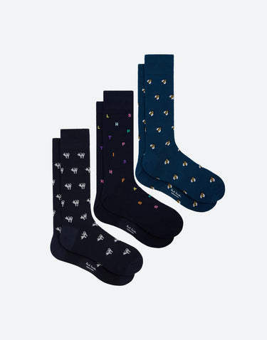 "Sock Seas Navy 3 Pkt" M1ASOCKTNAVY 1A PAUL SMITH 