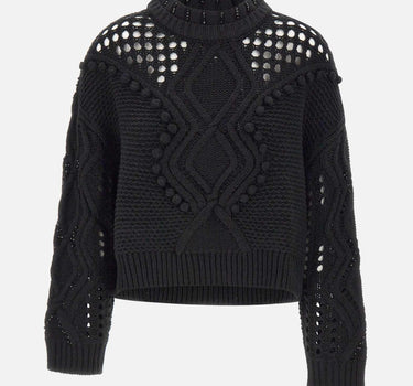 Maglia in lana con traforature MF5442MA93O 22222 LIU-JO 
