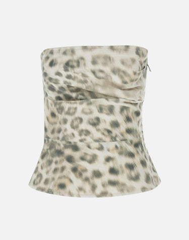 "Printed denim top" 114504 2930 ROTATE BIRGER CHRISTENSEN 