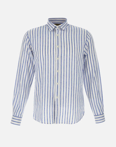 Camicia in lino e cotone CFWOSI0170 MRUT397731182 WOOLRICH 