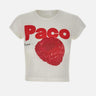 T-shirt in jersey pointelle di cotone 25PJTE003CO0557 P100 RABANNE 