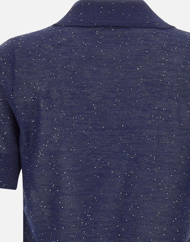 Polo con micro paillettes 390026 809 KANGRA 