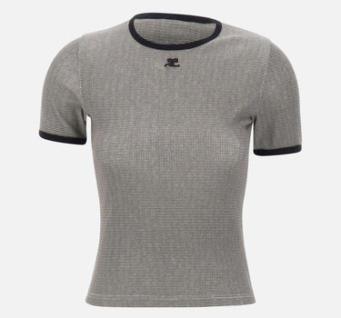 T-shirt con logo a contrasto 126JTS017JS0223 HOUND COURREGES 