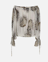 Blusa in georgette con stampa 4C267A M1025 BLUMARINE 