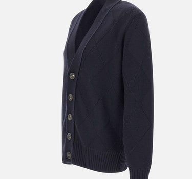 Cardigan in lana con texture a rombi 411304 041 KANGRA 