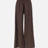 Pantaloni in lino con dettagli in pizzo W01210781 CHOCOLATE MAURIZIO MYKONOS 