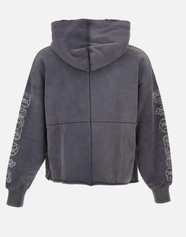 Felpa "HWT Gothic Outline Hoodie" M4104 HFBG425BLACK PURPLE BRAND 