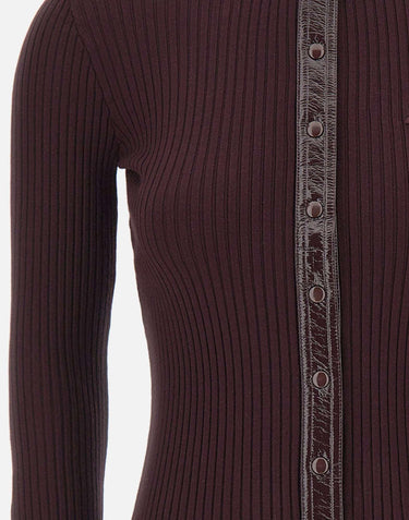 "Vinil and Knit Cardigan" 326MGI056FI0001 BURGUNDY COURREGES 