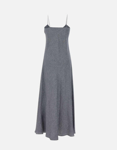 Abito lungo in misto lino con lurex M80ABIK02 TES0M06811 ELEVENTY 