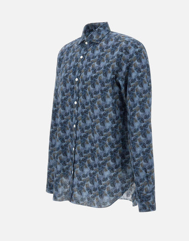 Camicia uomo in cotone e lino LFU02P0147117U 0001 BARBA 