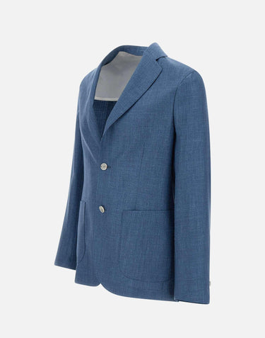 Blazer in lana, seta e lino 48009 0009 BARBA 