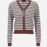 Cardigan in misto cotone a righe CA6067MS52G C3975 LIU-JO 