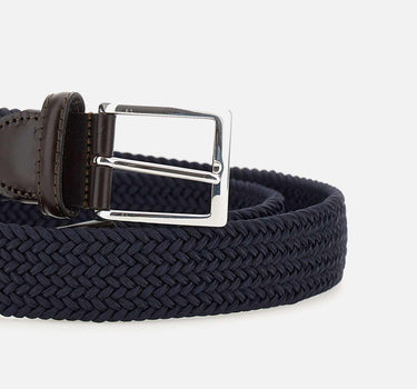 Cintura in lino con dettagli in pelle 15AP1500 NAVY ATHISON 