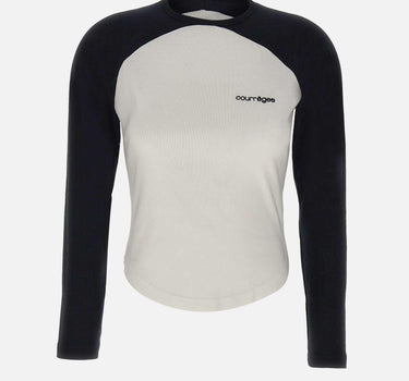 Maglia "Circle Contrast Ls" 325JTS228JS0203 WHTBLK COURREGES 