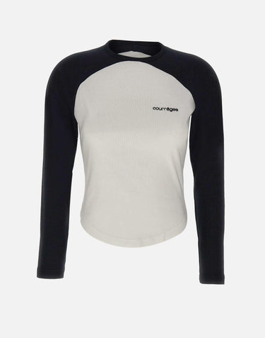Maglia "Circle Contrast Ls" 325JTS228JS0203 WHTBLK COURREGES 