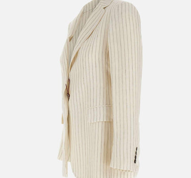 Blazer in lino gessato 2616041012600 001 MAX MARA STUDIO 