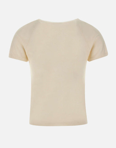 Maglia a maniche corte in misto lana e cashmere V182979864 101OWH VINCE. 