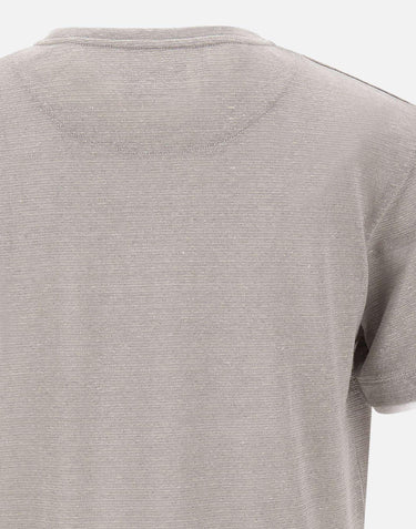 T-shirt "Lin" in lino e cotone LINVR0323 PERLA BOB 