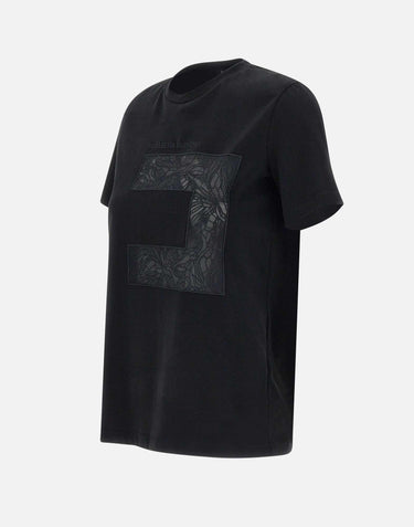 T-shirt in jersey con macro logo in voile MA03151E2 110 ELISABETTA FRANCHI 