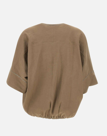 Blusa in lino e viscosa stretch TPDC02F361H550 1266 FABIANA FILIPPI 