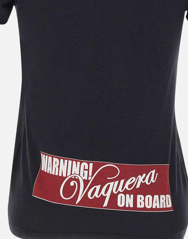 T-shirt in cotone stampata VAQ11T008 BLACK VAQUERA 