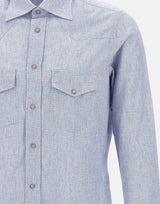 Camicia in cotone e lino K75CAMK02 TES0K19208 ELEVENTY 