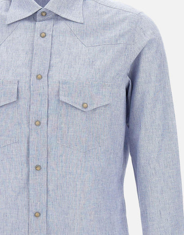 Camicia in cotone e lino K75CAMK02 TES0K19208 ELEVENTY 