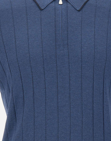 Polo in seta con zip 43128 23510570 GRAN SASSO 