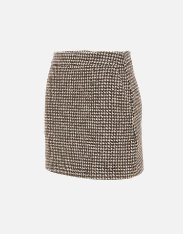 Minigonna con fantasia pied de poule RI5LE019 6006 KAOS 