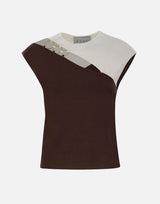 Top bicolor con anelli SP1NT008 6A44 KAOS 
