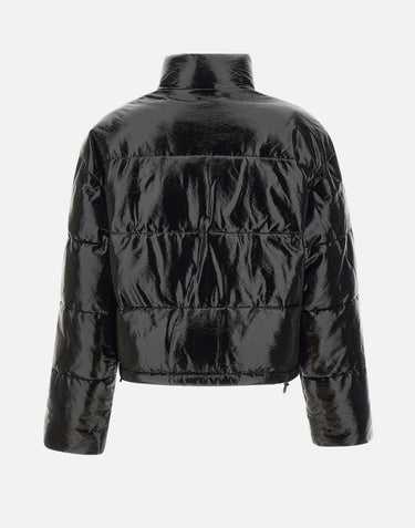 "Cropped Vinyl Puffer Jkt" 323CMA106VY0016 BLACK COURREGES 