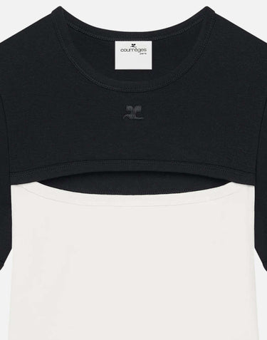 T-shirt "Slash Contrast" 326JTS272JS0203 BLACKHERWHT COURREGES 