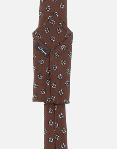 Cravatta in seta con motivo floreale UCRVKRC01M9008 001 KITON 
