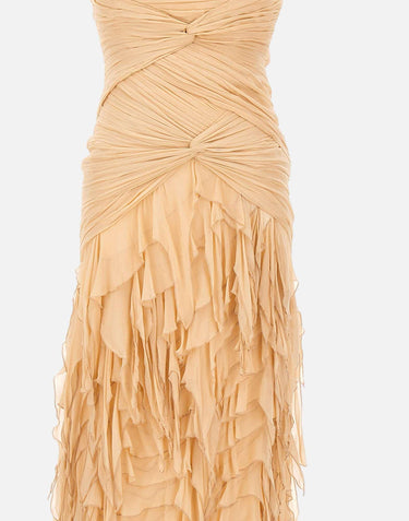 Abito in georgette con ruches 4A408A N0820 BLUMARINE 
