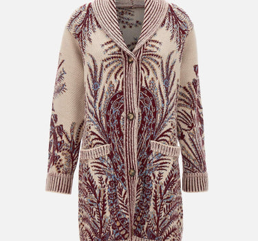 Maxi cardigan in lana e cotone jacquard WRKE0162 AQ165X0801 ETRO 