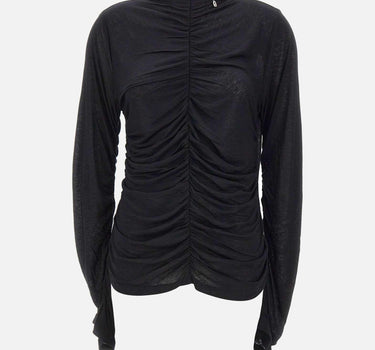 Maglia arricciata in misto lana e modal MF5448J3825 22222 LIU-JO 