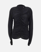 Maglia arricciata in misto lana e modal MF5448J3825 22222 LIU-JO 