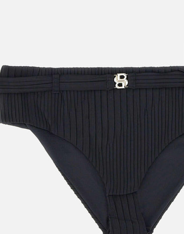 Slip bikini plissé con monogramma Double B 50561326 001 BOSS 