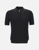 Polo in seta con zip 43128 23510099 GRAN SASSO 