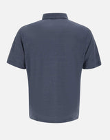 Polo in lino DK87124 BLU DIKTAT 